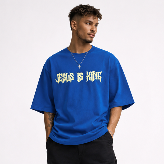 Jesus Is King Tee - Royal Blue