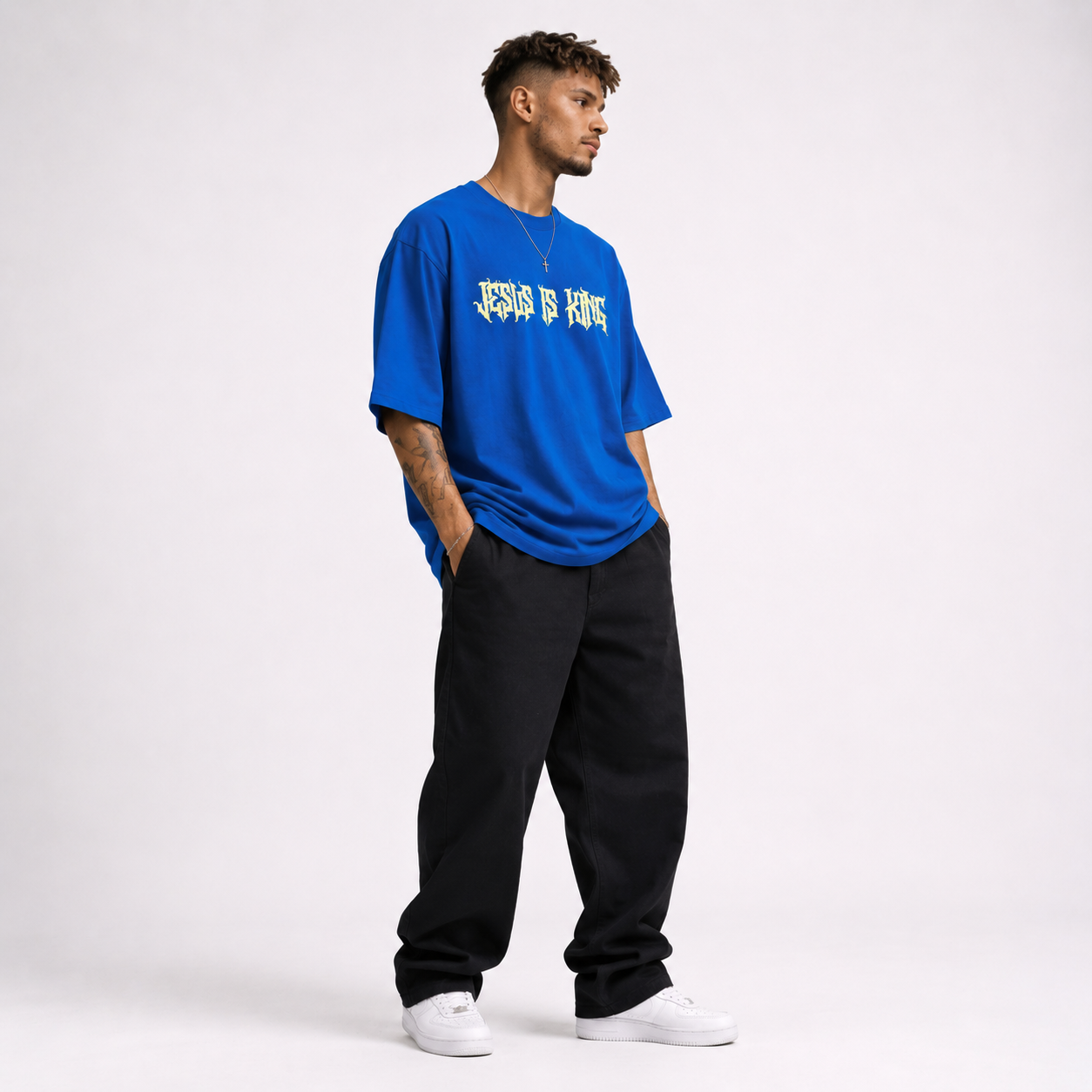 Jesus Is King Tee - Royal Blue