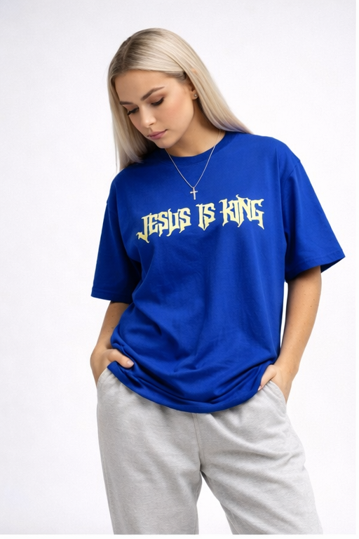 Jesus Is King Tee - Royal Blue