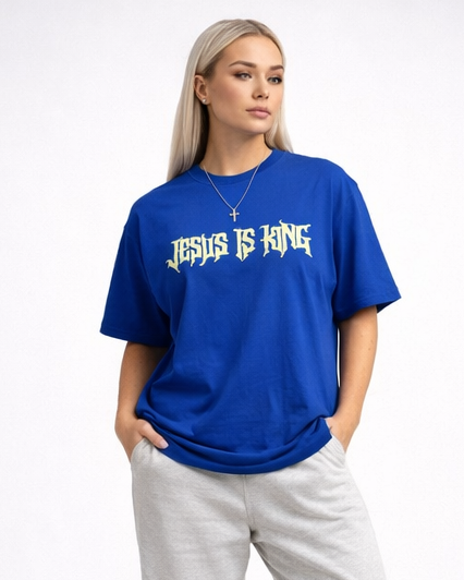 Jesus Is King Tee - Royal Blue