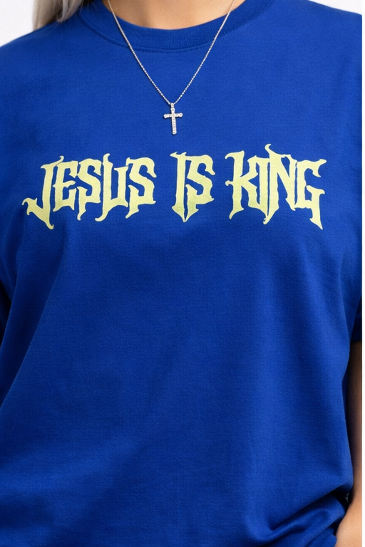 Jesus Is King Tee - Royal Blue