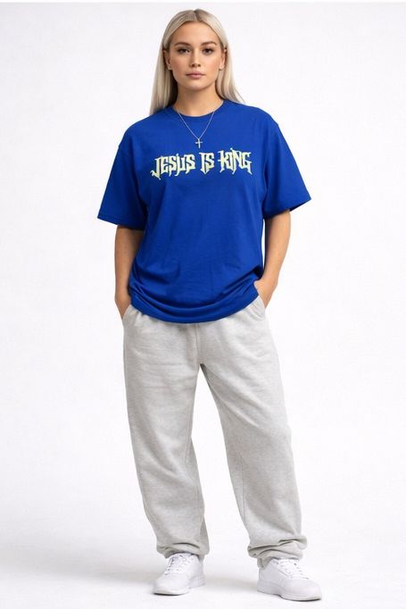 Jesus Is King Tee - Royal Blue